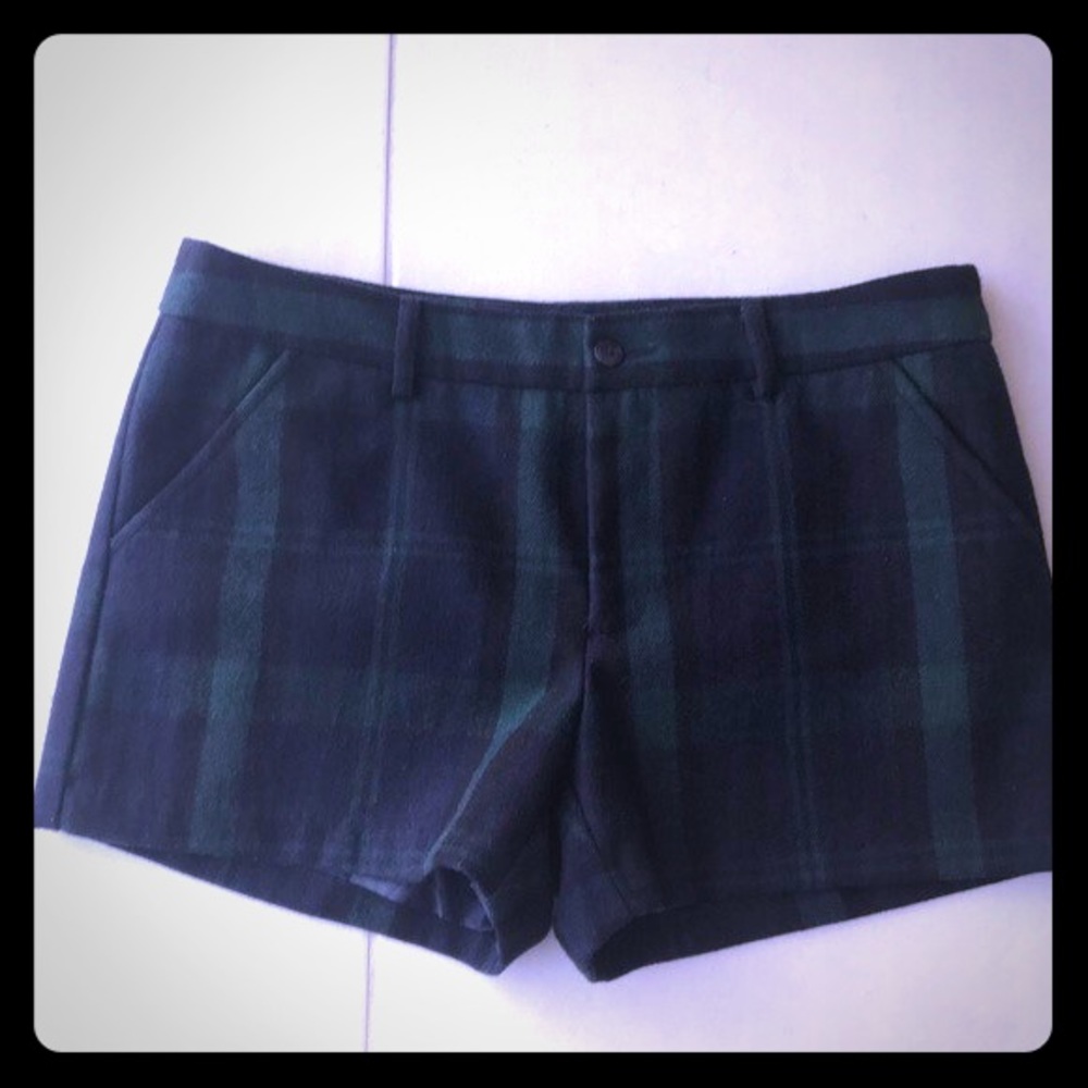 Wool plaid winter shorts